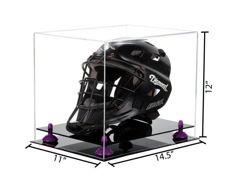 14.5x11x12 Catchers Helmet Display Case with Risers