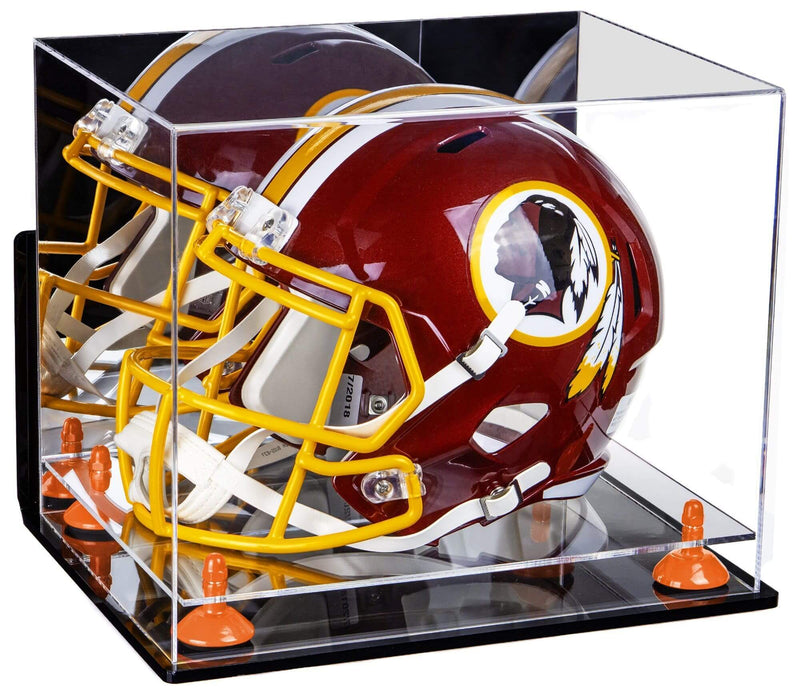 Mirror Orange Risers Wall Mount Helmet Display Case