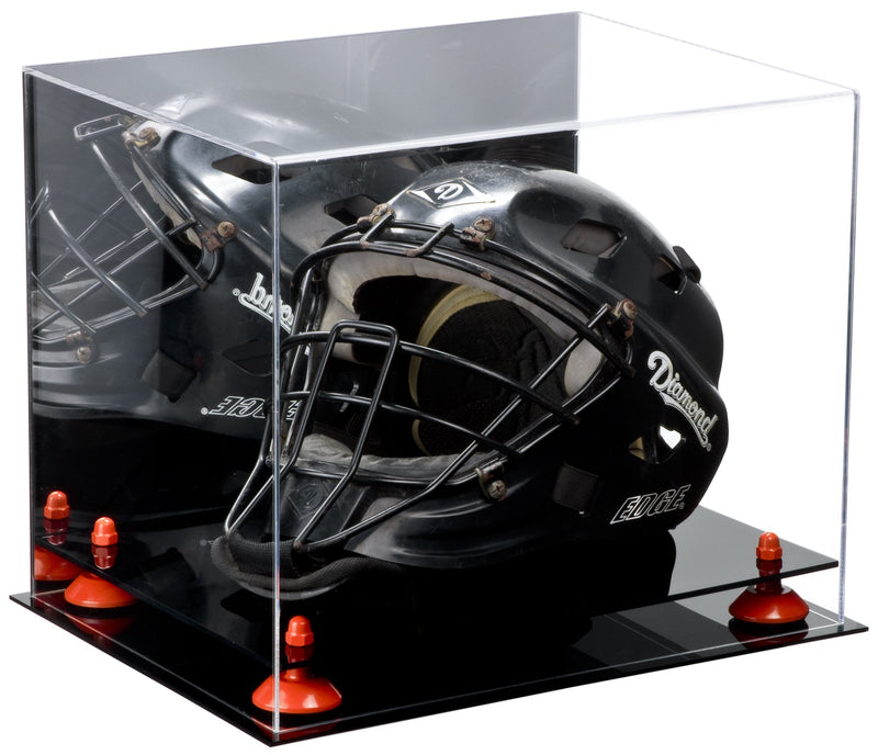 Catchers Helmet Display Case with Black Base