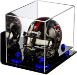 Mini/Miniature Football Helmet (not Full Size) Display Case - Mirror no Wall Mounts (A003/V45)