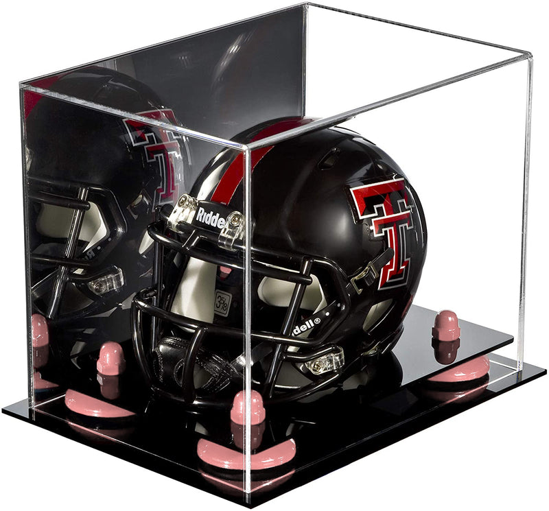 Mini/Miniature Football Helmet (not Full Size) Display Case - Mirror no Wall Mounts (A003/V45)