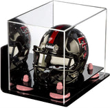 Mini/Miniature Football Helmet (not Full Size) Display Case - Mirror no Wall Mounts (A003/V45)