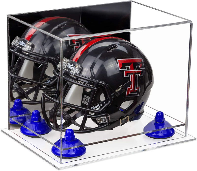 Mini/Miniature Football Helmet (not Full Size) Display Case - Mirror no Wall Mounts (A003/V45)