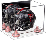 Mini/Miniature Football Helmet (not Full Size) Display Case - Mirror no Wall Mounts (A003/V45)