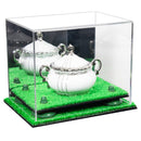 Clear acrylic display case for collectibles and memorabilia