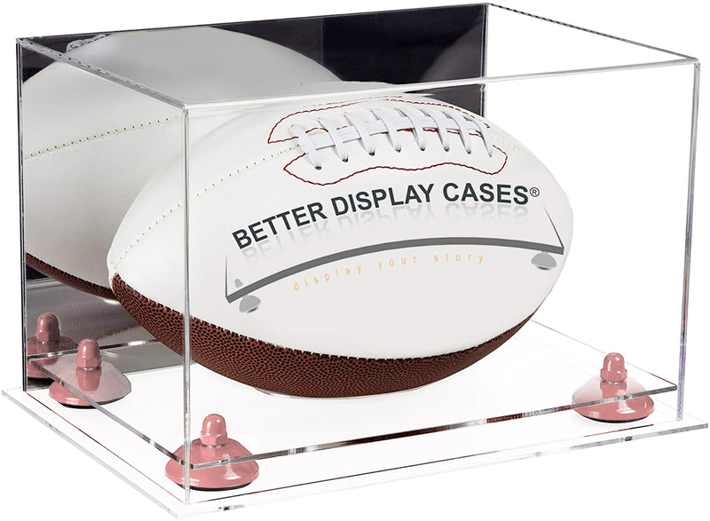 Full-Size Football Display Case Horizontal - Mirror No Wall Mounts (B41/A004)