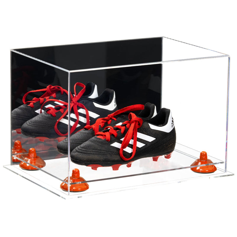 Acrylic Kids Shoes Display Case 12 x 8.25 x 8 - Mirror Wall Mounts (A004/V41)