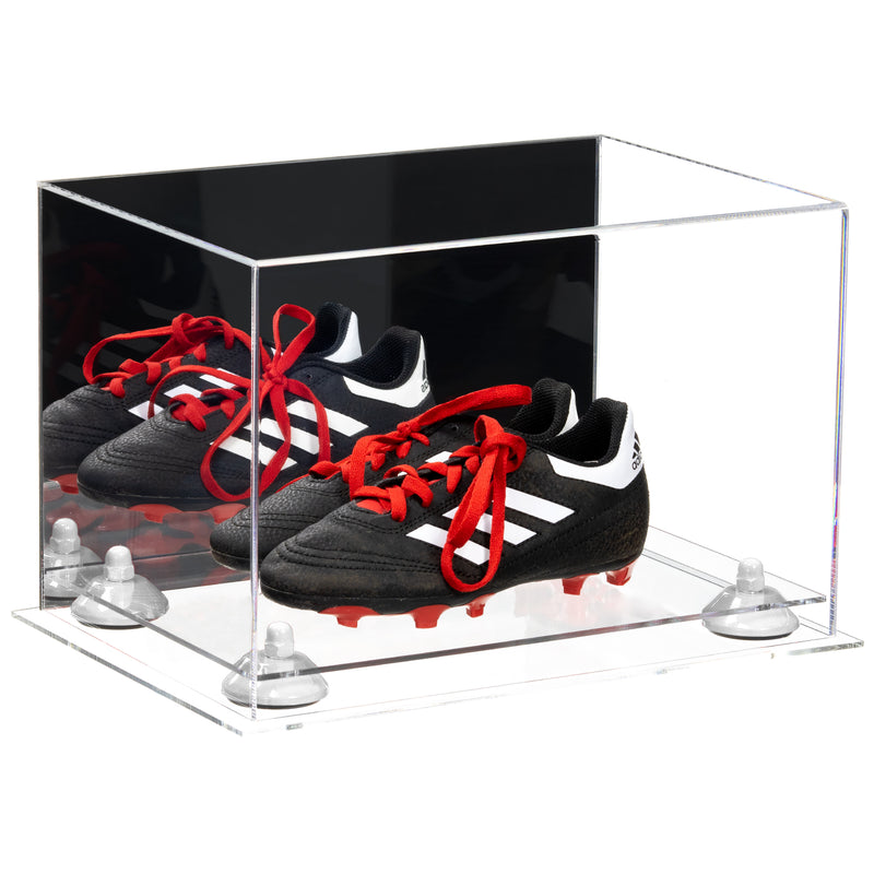 Acrylic Kids Shoes Display Case 12 x 8.25 x 8 - Mirror no Wall Mounts (A004/V41)