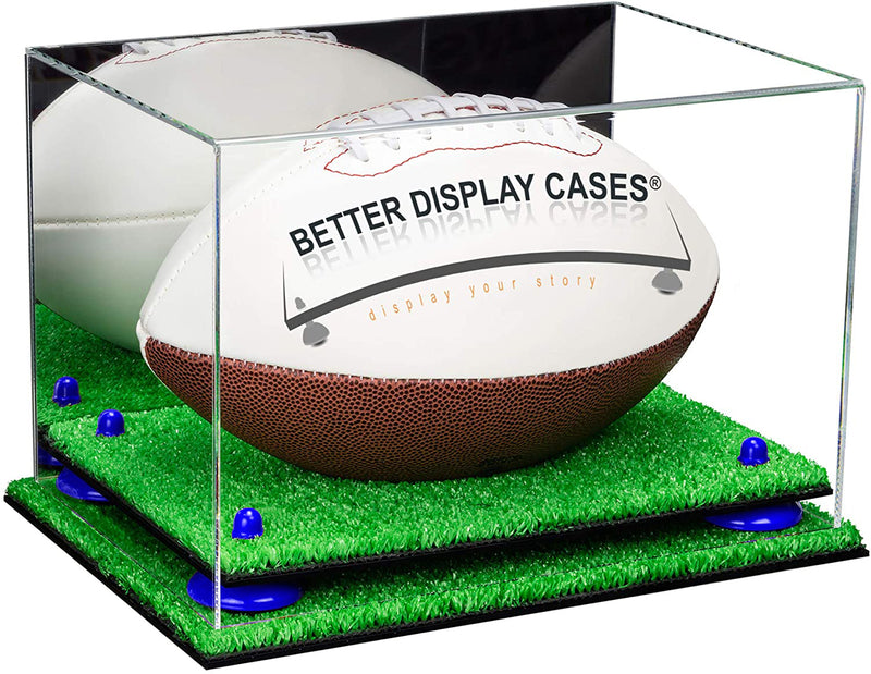 Full-Size Football Display Case Horizontal - Mirror No Wall Mount (B41/A004)