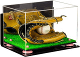 Acrylic Baseball Glove Display Case - Mirror Wall Mounts (V41/A004)