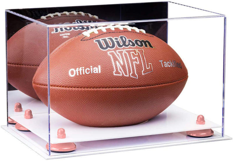 Full-Size Football Display Case Horizontal - Mirror No Wall Mount (B41/A004)