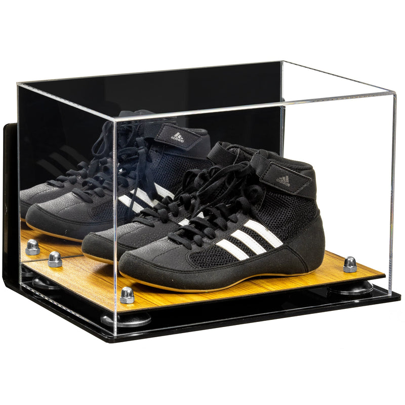 Acrylic Kids Shoes Display Case 12 x 8.25 x 8 - Mirror Wall Mounts (A004/V41)