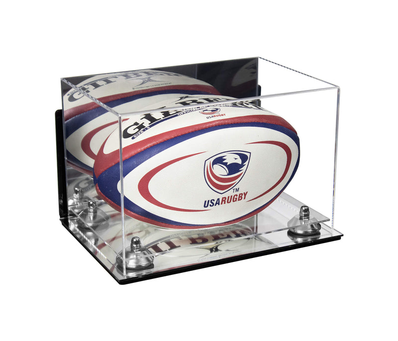 Acrylic Rugby Ball Display Case - Mirror Wall Mount (B41/A004)