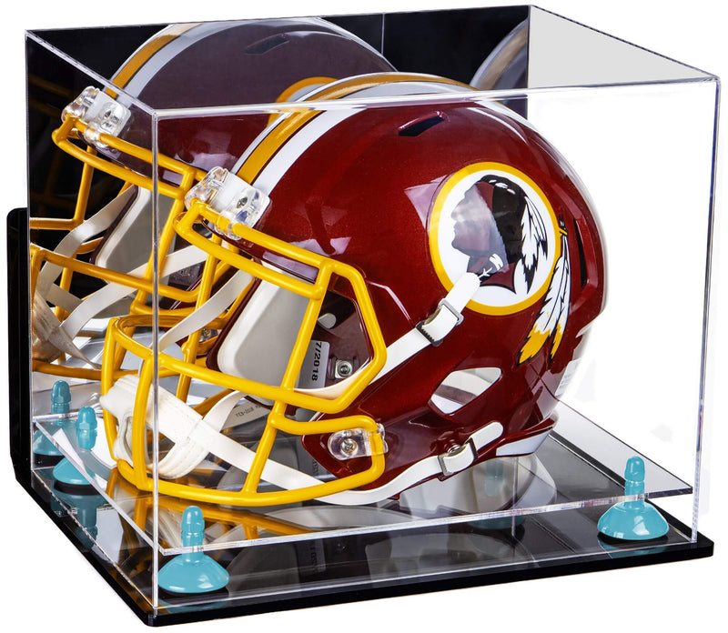 Mirror Blue Risers Wall Mount Helmet Display Case