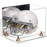Mirror Clear Base Gold Risers Helmet Display Case