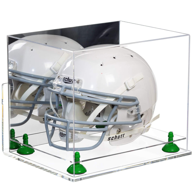 Mirror Green Risers Wall Mount Helmet Display Case
