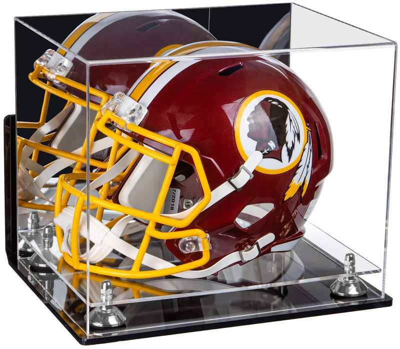 Mirror Silver Risers Wall Mount Helmet Display Case