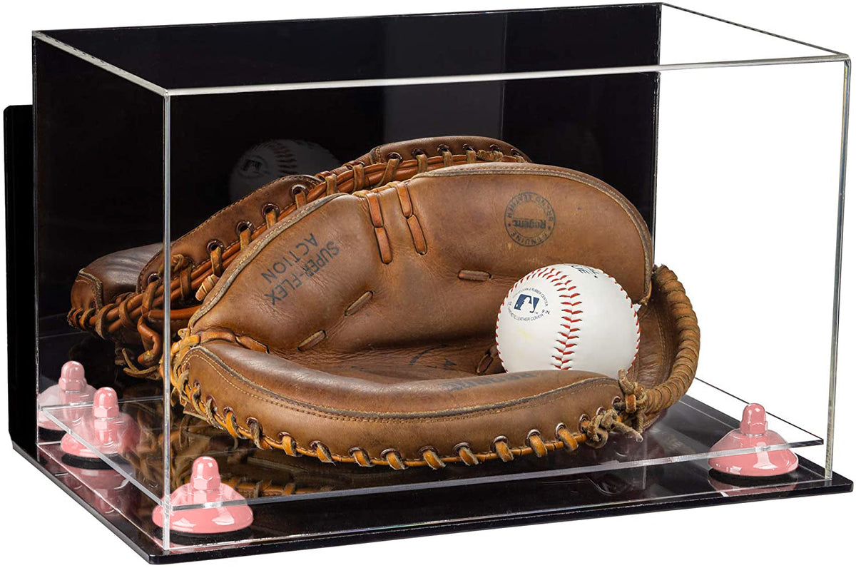 Acrylic Baseball Catchers Glove Display Case - Mirror Wall Mounts (A01