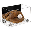 Acrylic Baseball Catchers Glove Display Case - Mirror Wall Mounts (A011/V16)