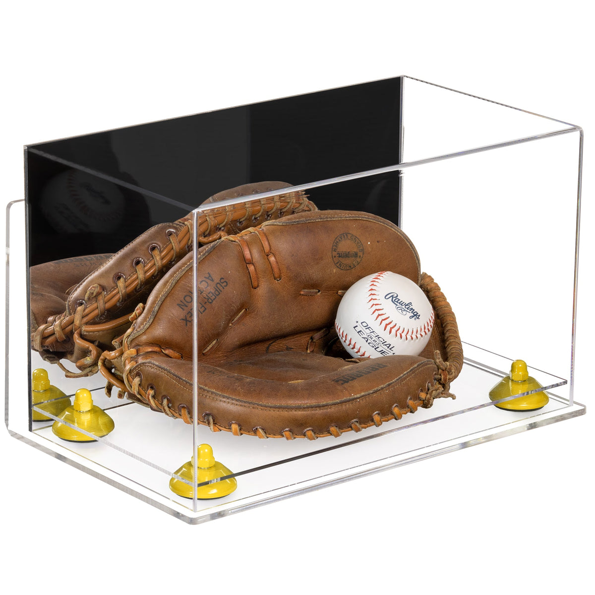 Acrylic Baseball Catchers Glove Display Case Mirror Wall Mounts (A01