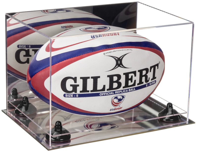 Acrylic Rugby Ball Display Case - Mirror No Wall Mount (B41/A004)