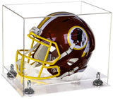 Clear Base Silver Risers Football Helmet Display Case