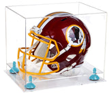 Clear Base Sky Blue Risers Football Helmet Display Case