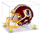 Clear Base Yellow Risers Football Helmet Display Case