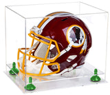 Clear Green Riser Football Helmet Display Case