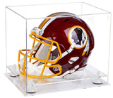 Clear Base White Risers Football Helmet Display Case