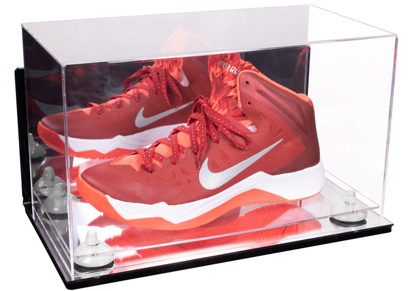 Acrylic Large Single Shoe Display Case for Basketball Shoe, Soccer, Football Cleat - 15x8x9 Mirror Wall Mounts (V11/A013)