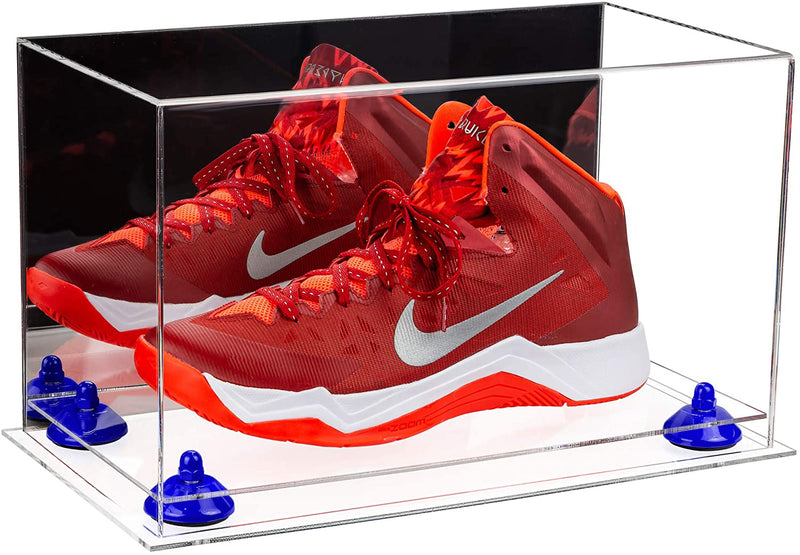Acrylic Large Single Shoe Display Case for Basketball Shoe, Soccer, Football Cleat - 15x8x9 Mirror No Wall Mount (V11/A013)