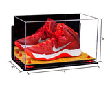 Acrylic Large Single Shoe Display Case for Basketball Shoe, Soccer, Football Cleat - 15x8x9 Mirror Wall Mounts (V11/A013)