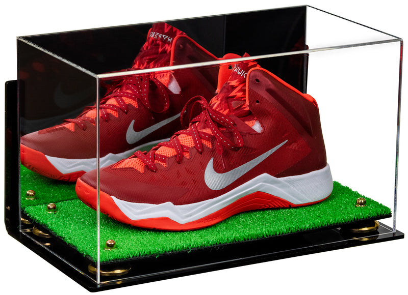 Acrylic Large Single Shoe Display Case for Basketball Shoe, Soccer, Football Cleat - 15x8x9 Mirror Wall Mounts (V11/A013)