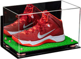 Acrylic Large Single Shoe Display Case for Basketball Shoe, Soccer, Football Cleat - 15x8x9 Mirror Wall Mounts (V11/A013)