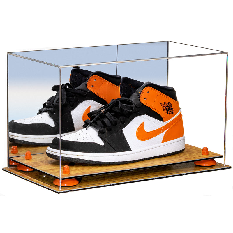 Acrylic Large Single Shoe Display Case for Basketball Shoe, Soccer, Football Cleat - 15x8x9 Mirror No Wall Mounts (V11/A013)