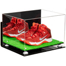 Acrylic Extra Large Shoe Display Case for Basketball Shoe, Hightop, Soccer & Football Cleats with Mirror -18 x 14 x 12 (A014/V60)