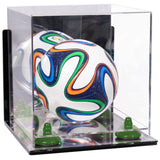 Mini/Miniature (not Full Size) Soccer Ball Display Case - Mirror Wall Mount  (B03/A015)