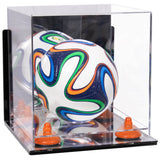 Mini/Miniature (not Full Size) Soccer Ball Display Case - Mirror Wall Mount  (B03/A015)