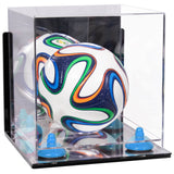 Mini/Miniature (not Full Size) Soccer Ball Display Case - Mirror Wall Mount  (B03/A015)