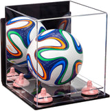 Mini/Miniature (not Full Size) Soccer Ball Display Case - Mirror Wall Mounts (B03/A015)