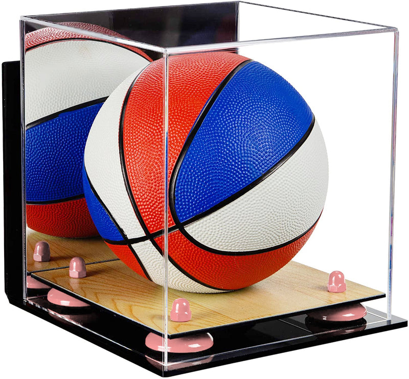 Acrylic Mini - Miniature (not Full Size) Basketball Display Case Mirror Wall Mounts (A015/B03)