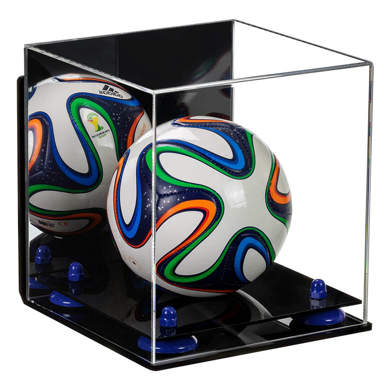 Mini/Miniature (not Full Size) Soccer Ball Display Case - Mirror Wall Mount  (B03/A015)