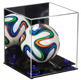 Mini/Miniature (not Full Size) Soccer Ball Display Case - Mirror No Wall Mounts (B03/A015)