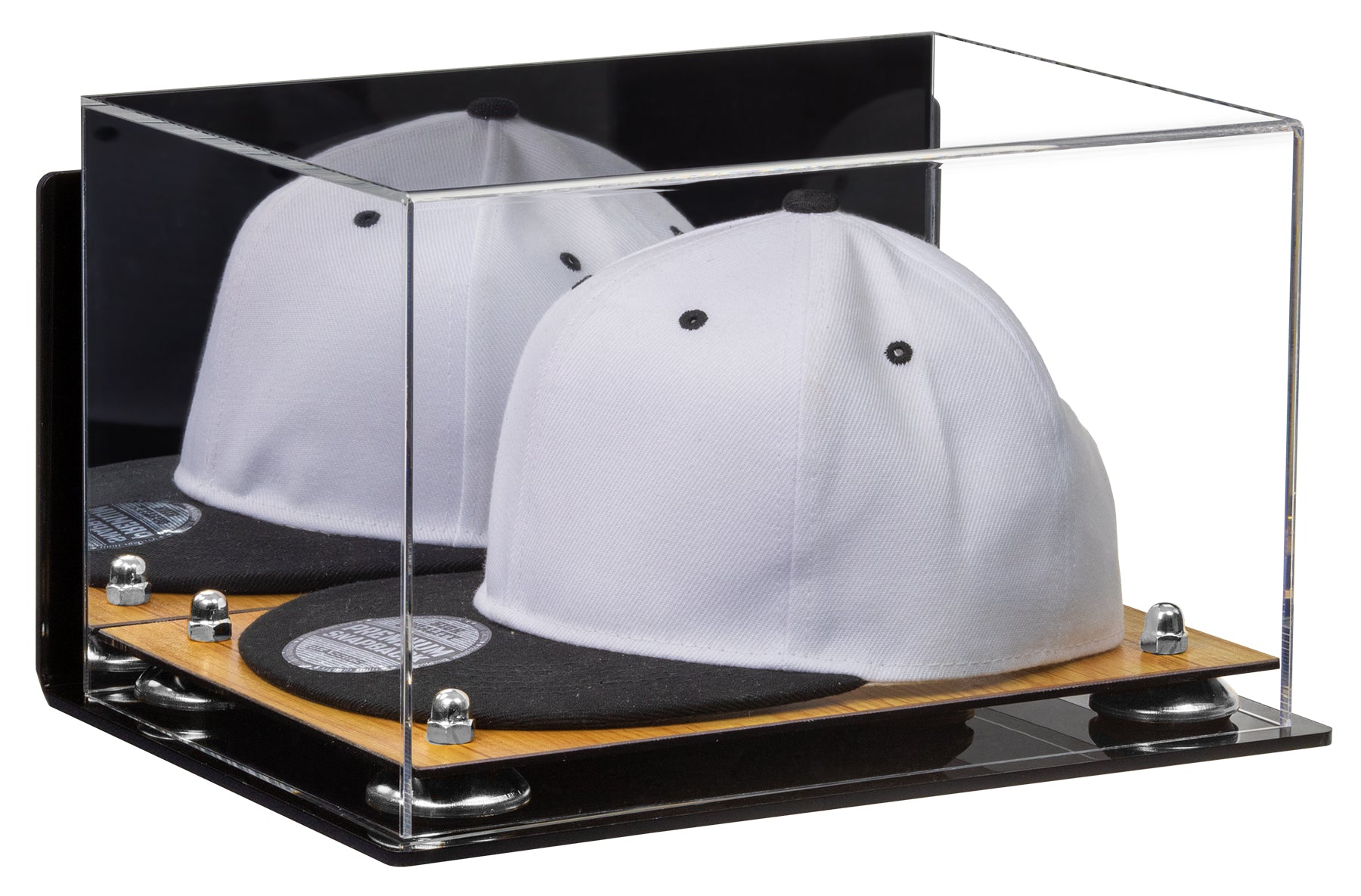 OnDisplay Deluxe UV-Protected Baseball Hat/Helmet Display Case - Black Base