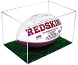 Full Size Football or Rugby Ball Display Case with Turf Base