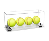 Acrylic Four Softballs Display Case 17 X 6 X 7 Clear (V46/A019)