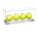 Acrylic Four Softballs Display Case 17 X 6 X 7 Clear (V46/A019)