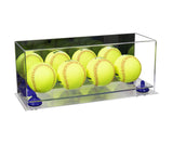 Acrylic Four Softballs Display Case 17 X 6 X 7 Mirror no Wall Mounts (V46/A019)