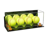 Acrylic Four Softballs Display Case 17 X 6 X 7 Mirror Wall Mount (V46/A019)